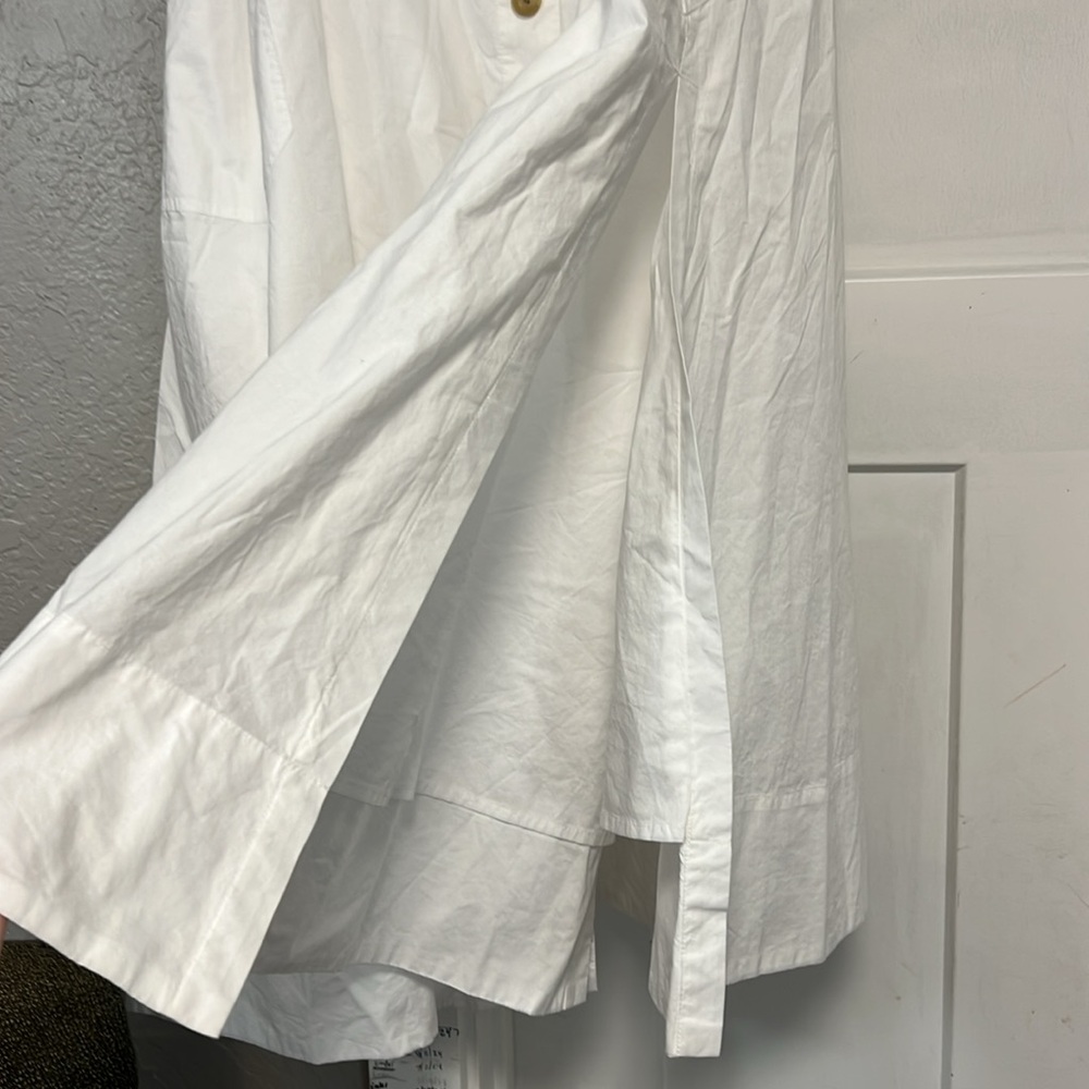 EVERLANE EASY BUTTON FRONT WHITE MIDI  SKIRT SIZE XL - Picture 4 of 16